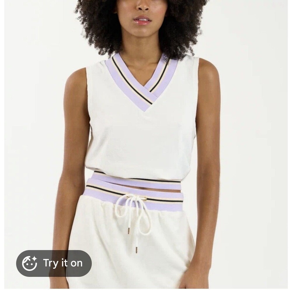 We Are Sundays Sweater Vest Small Preppy Casual Pickleball Tennis Cute Resort